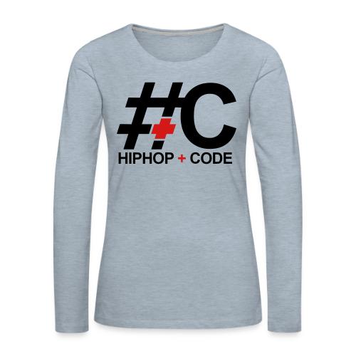 hiphopandcode-logo-2color - Women's Premium Slim Fit Long Sleeve T-Shirt
