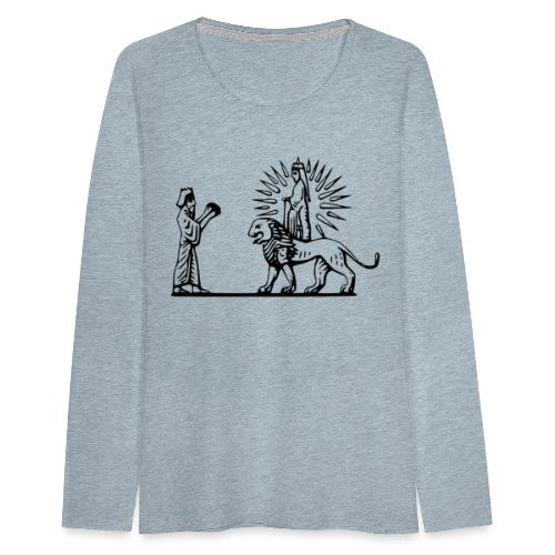 Lion and Sun in Ancient Iran - Women's Premium Slim Fit Long Sleeve T-Shirt
