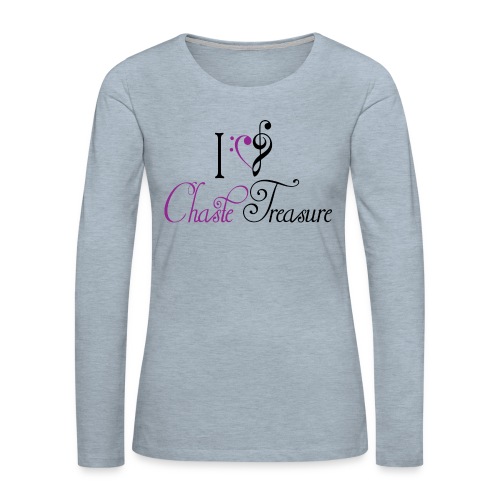 I Heart Chaste Treasure - Women's Premium Slim Fit Long Sleeve T-Shirt