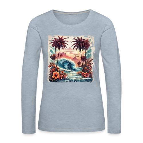 Paradise Wave - Women's Premium Slim Fit Long Sleeve T-Shirt
