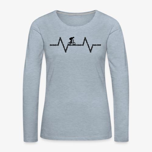 bmx bike heartbeat - Women's Premium Slim Fit Long Sleeve T-Shirt