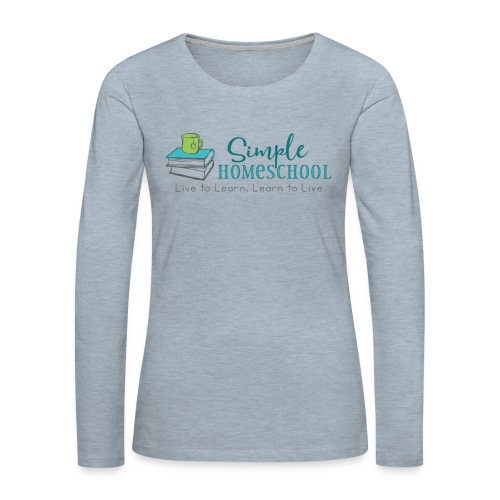 Simple Homeschool Logo with Motto - Women's Premium Slim Fit Long Sleeve T-Shirt