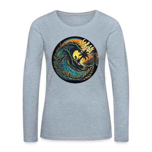 Sunrise Flower Barrel - Women's Premium Slim Fit Long Sleeve T-Shirt