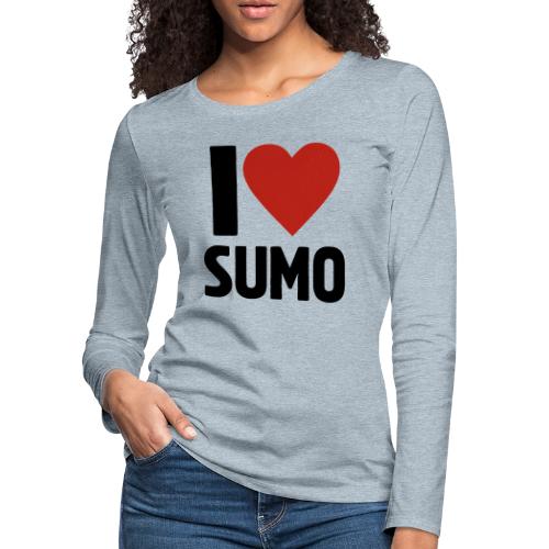 I Love Sumo – Bold Minimalist Sumo Wrestling Fan - Women's Premium Slim Fit Long Sleeve T-Shirt