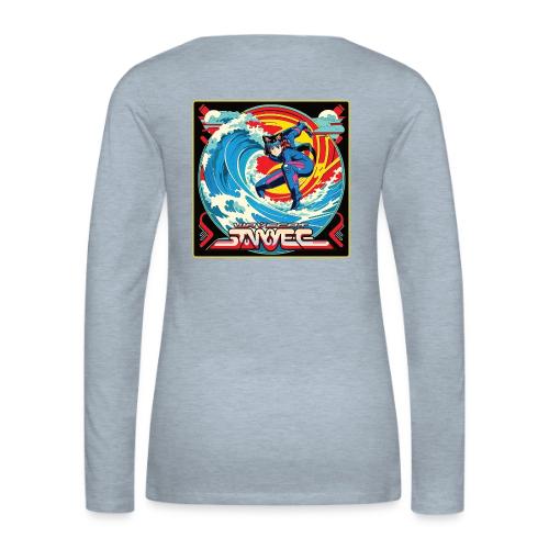 Anime Wavecat Surfer - Women's Premium Slim Fit Long Sleeve T-Shirt