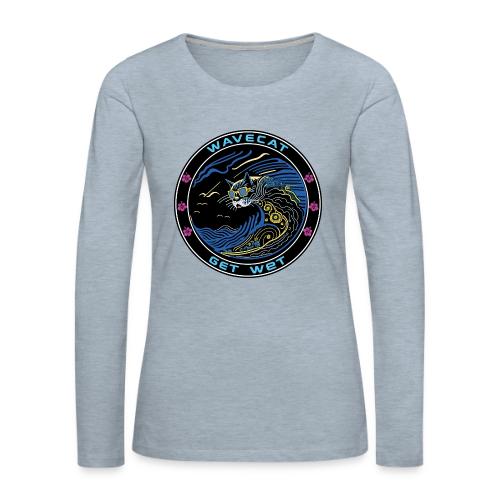 Wavecat Get Wet - Women's Premium Slim Fit Long Sleeve T-Shirt
