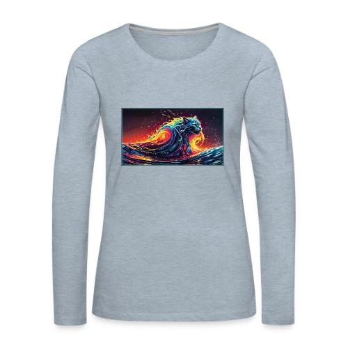 Wavecat Firelight - Women's Premium Slim Fit Long Sleeve T-Shirt