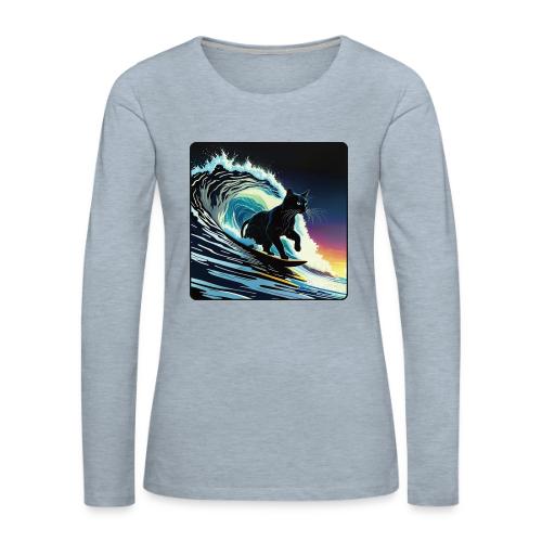 Black Cat Dawn Patrol - Women's Premium Slim Fit Long Sleeve T-Shirt