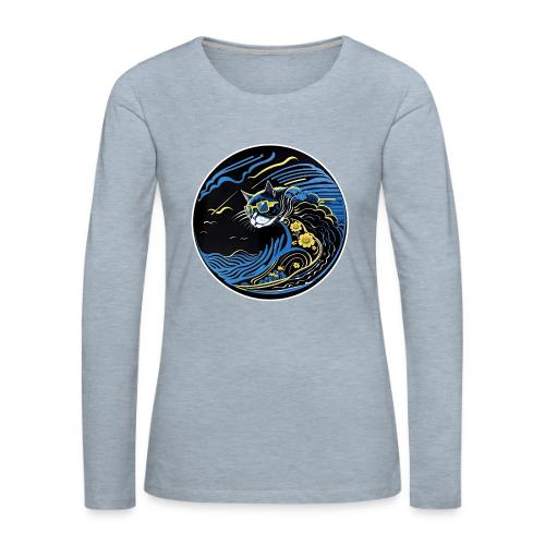 Wavecat Wave - Women's Premium Slim Fit Long Sleeve T-Shirt