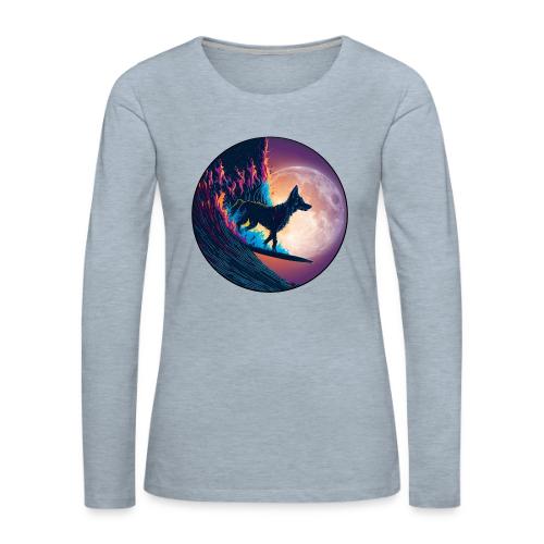 Black Dog Dropping In - Women's Premium Slim Fit Long Sleeve T-Shirt