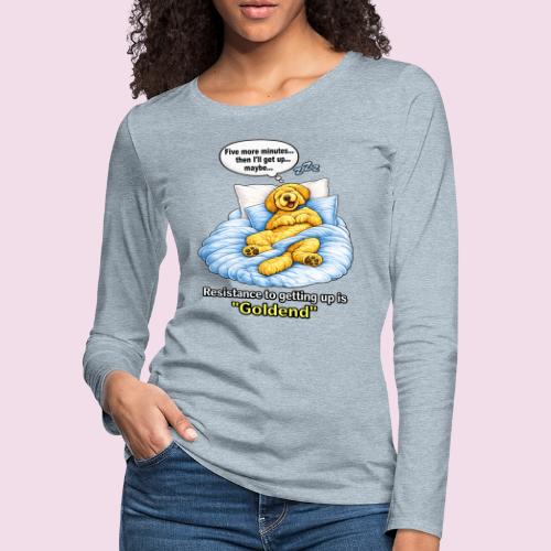 Funny Goldendoodle Sleeping design. - Women's Premium Slim Fit Long Sleeve T-Shirt