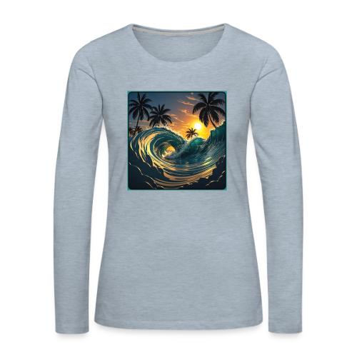 Liquid Morning Wave - Women's Premium Slim Fit Long Sleeve T-Shirt
