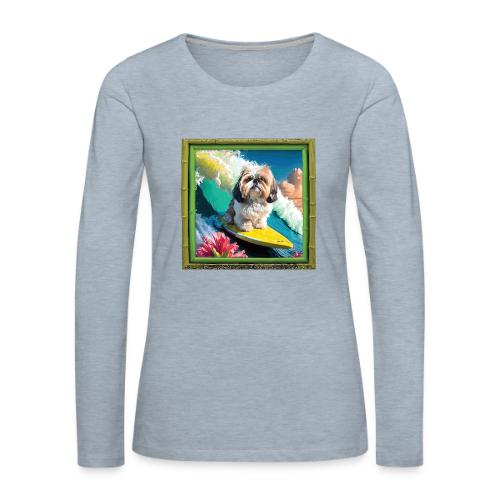 Shih Tzu Bamboo - Women's Premium Slim Fit Long Sleeve T-Shirt