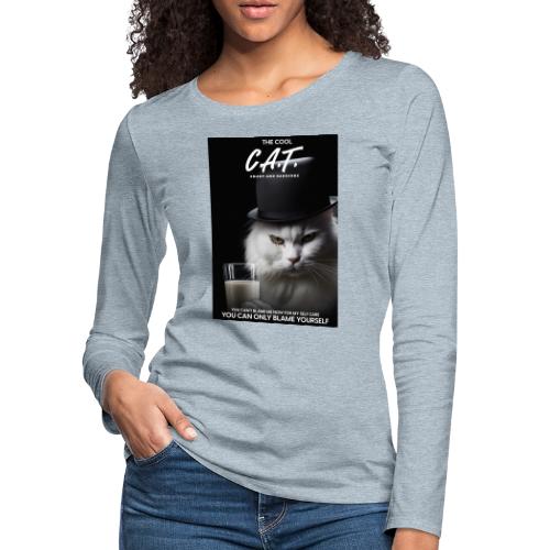 The Cool Cat - Women's Premium Slim Fit Long Sleeve T-Shirt