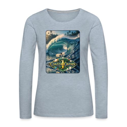 Coastal Cavern Wave - Women's Premium Slim Fit Long Sleeve T-Shirt