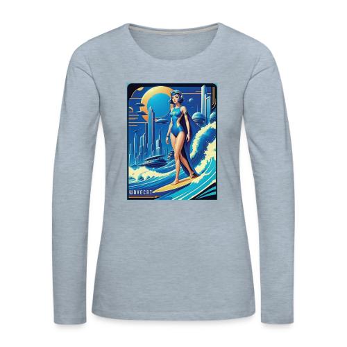Art Deco City Surfer - Women's Premium Slim Fit Long Sleeve T-Shirt
