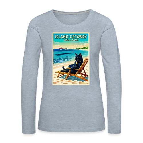 Caribbean Island Getaway - Women's Premium Slim Fit Long Sleeve T-Shirt