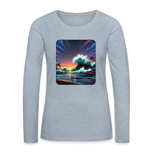 Infinite Wave Field - Women's Premium Slim Fit Long Sleeve T-Shirt