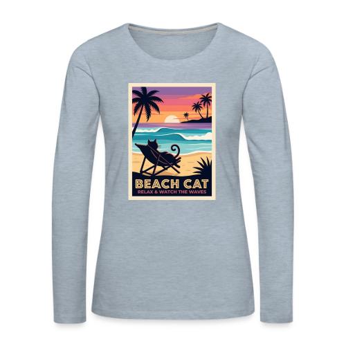 Beach Cat - Women's Premium Slim Fit Long Sleeve T-Shirt