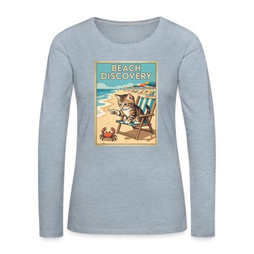 Kitten's Beach Discovery - Women's Premium Slim Fit Long Sleeve T-Shirt