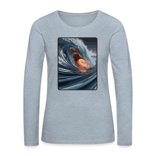 Copper Light Wave - Women's Premium Slim Fit Long Sleeve T-Shirt