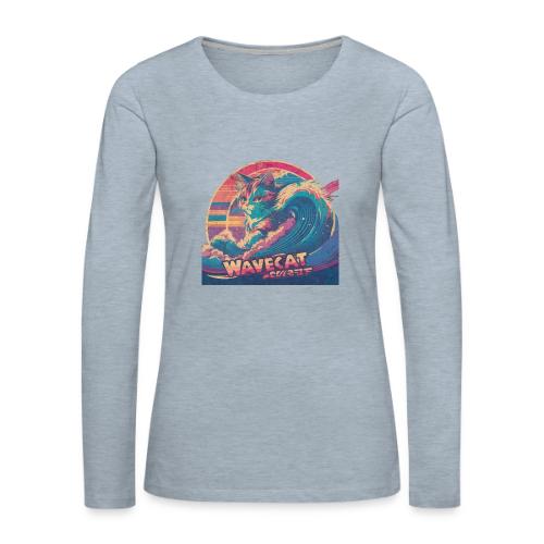Vintage Wavecat - Women's Premium Slim Fit Long Sleeve T-Shirt