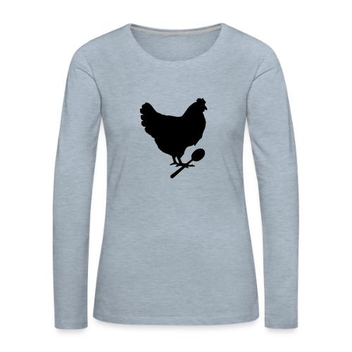 Cosmopolitan Cornbread Hen & Spoon Logo - Women's Premium Slim Fit Long Sleeve T-Shirt