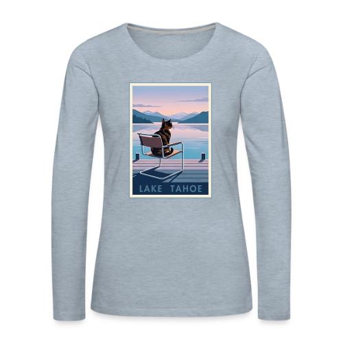 Lake Tahoe Cat - Women's Premium Slim Fit Long Sleeve T-Shirt