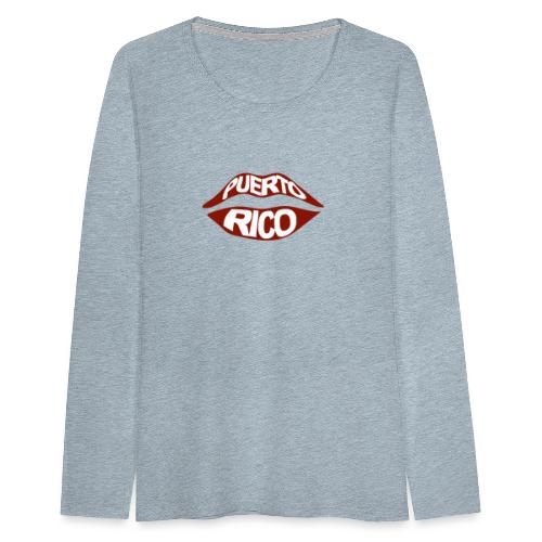 Puerto Rico Lips - Women's Premium Slim Fit Long Sleeve T-Shirt