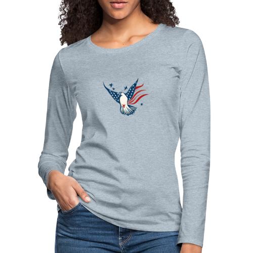 Patriotic Bird - Women's Premium Slim Fit Long Sleeve T-Shirt