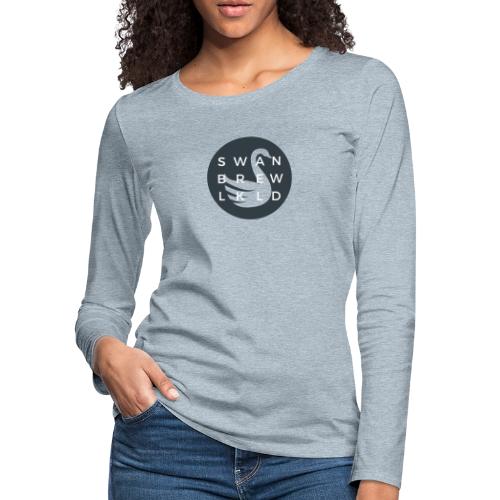 Modern Swan Brewing Logo - Women's Premium Slim Fit Long Sleeve T-Shirt