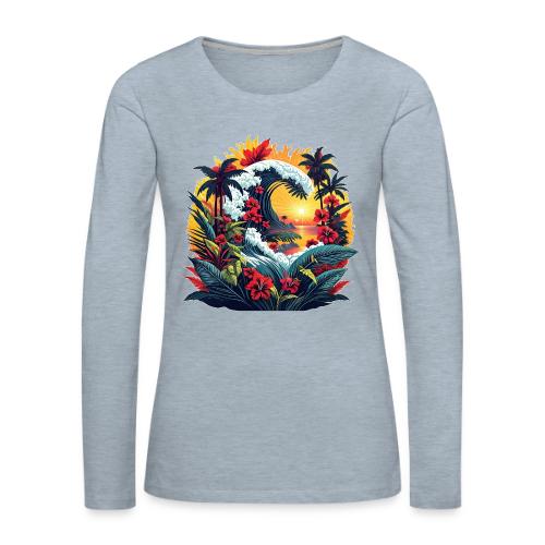 Mountain Wave Garden - Women's Premium Slim Fit Long Sleeve T-Shirt