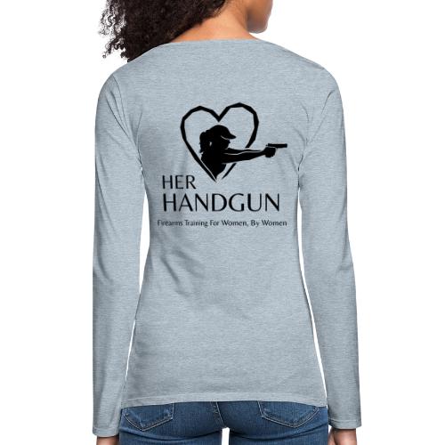 Her Handgun Logo and Tag Line - Women's Premium Slim Fit Long Sleeve T-Shirt
