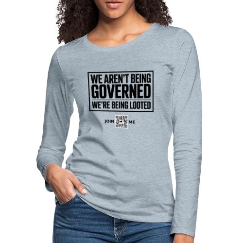 Looted (black, front-facing) - Women's Premium Slim Fit Long Sleeve T-Shirt