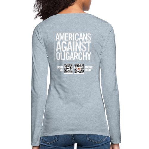 Oligarchy (white, back-facing) - Women's Premium Slim Fit Long Sleeve T-Shirt