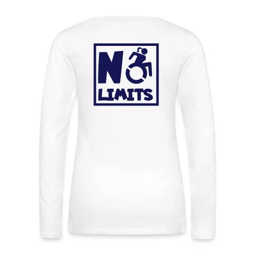 No limits for this female wheelchair user - Women's Premium Slim Fit Long Sleeve T-Shirt