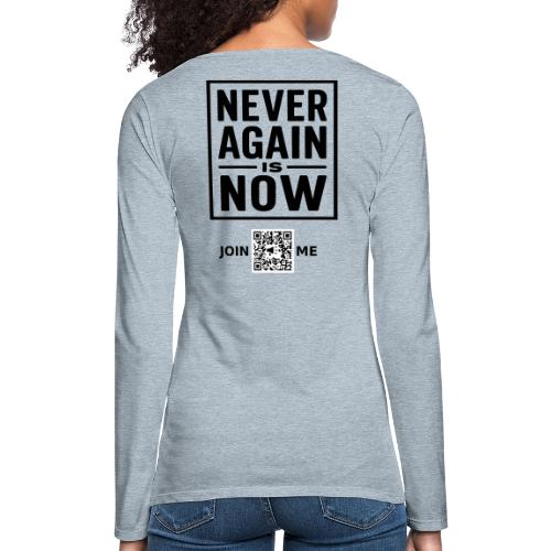 Never Again (black, back) - Women's Premium Slim Fit Long Sleeve T-Shirt