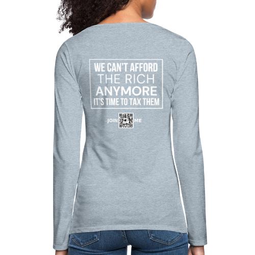 Tax the Rich (white, back) - Women's Premium Slim Fit Long Sleeve T-Shirt