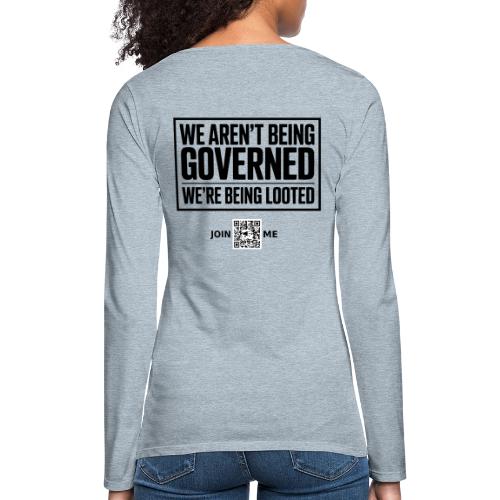 Looted (black, back) - Women's Premium Slim Fit Long Sleeve T-Shirt