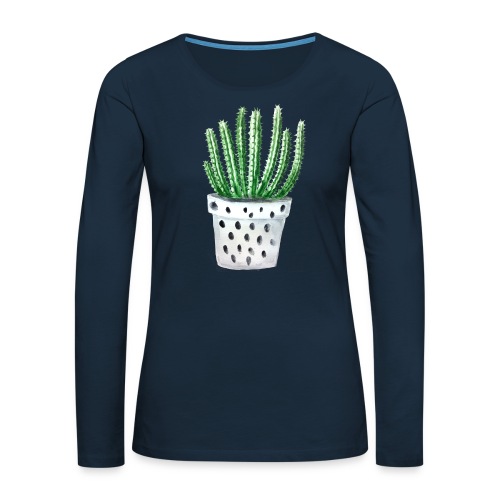 Cactus - Women's Premium Slim Fit Long Sleeve T-Shirt