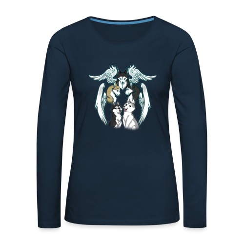 Siberian Husky Angels - Women's Premium Slim Fit Long Sleeve T-Shirt