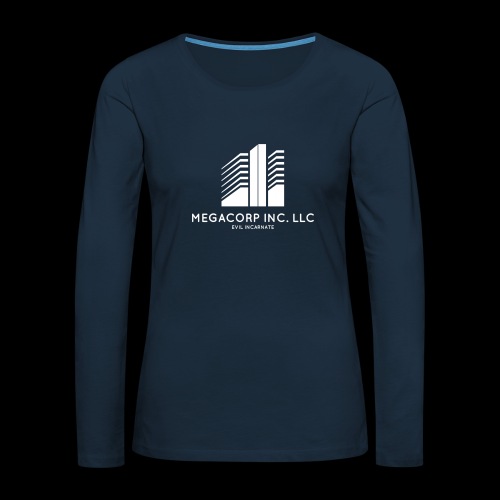 MEGACORP - GIANT EVUL CORPORATION - Women's Premium Slim Fit Long Sleeve T-Shirt