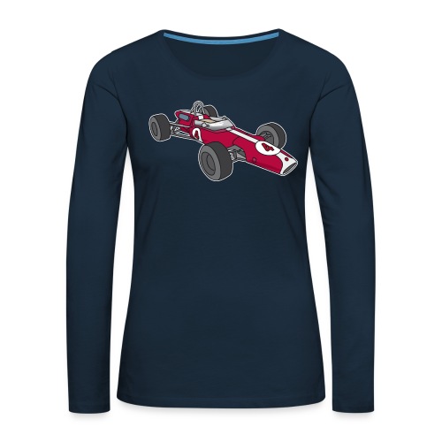 Red racing car, racecar, sportscar - Women's Premium Slim Fit Long Sleeve T-Shirt