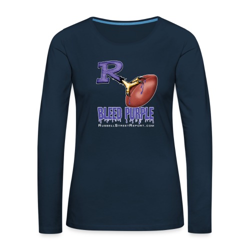 ravens r bleed shirt png - Women's Premium Slim Fit Long Sleeve T-Shirt