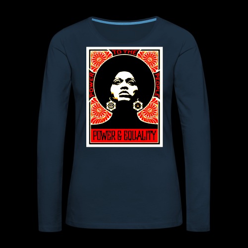 Afro Power & Equality - Women's Premium Slim Fit Long Sleeve T-Shirt