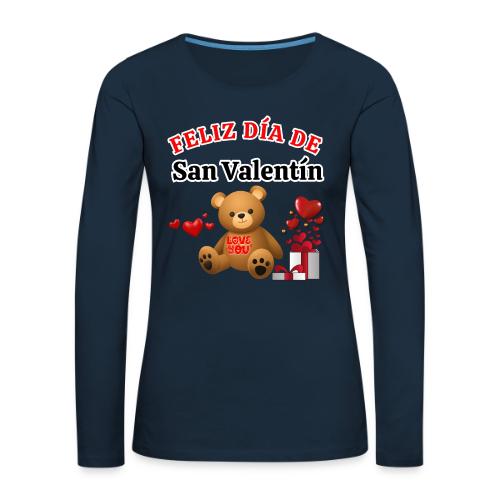Valentine's Day Celebration Bears Love Hearts. - Women's Premium Slim Fit Long Sleeve T-Shirt