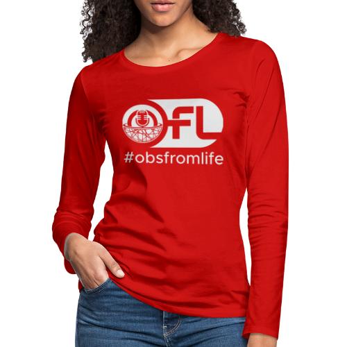 Observations from Life Logo with Hashtag - Women's Premium Slim Fit Long Sleeve T-Shirt