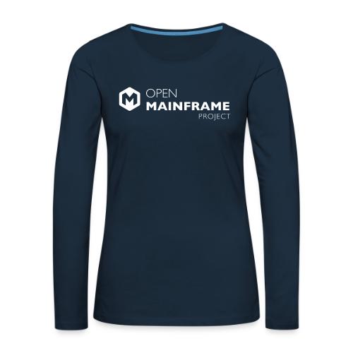 Open Mainframe Project - White Logo - Women's Premium Slim Fit Long Sleeve T-Shirt