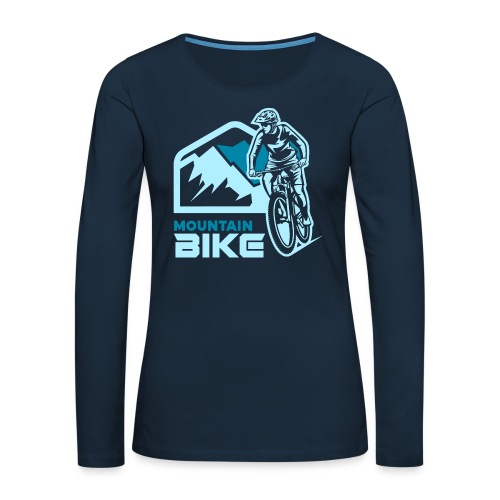 mountain bike biker - Women's Premium Slim Fit Long Sleeve T-Shirt