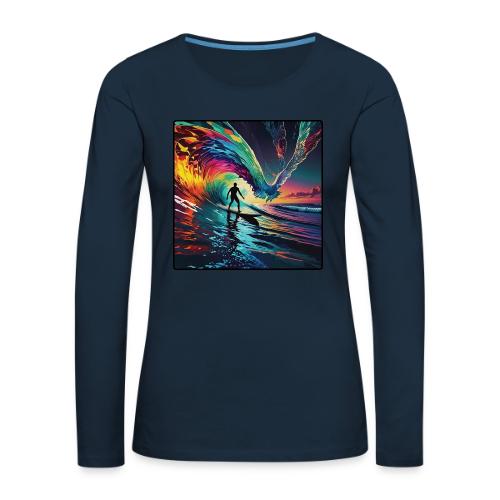 Avalon Rides A Flying Wave - Women's Premium Slim Fit Long Sleeve T-Shirt